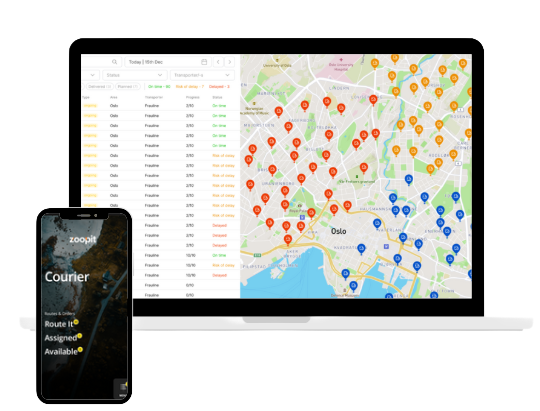 Route optimization in Zoopit SaaS logistics software