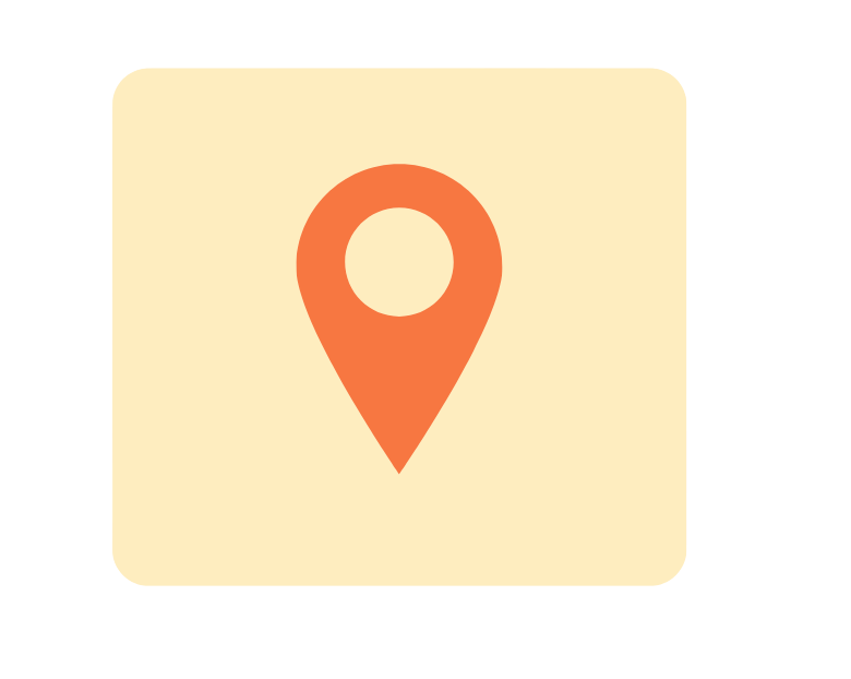 en orange nål på en vit kvadrat