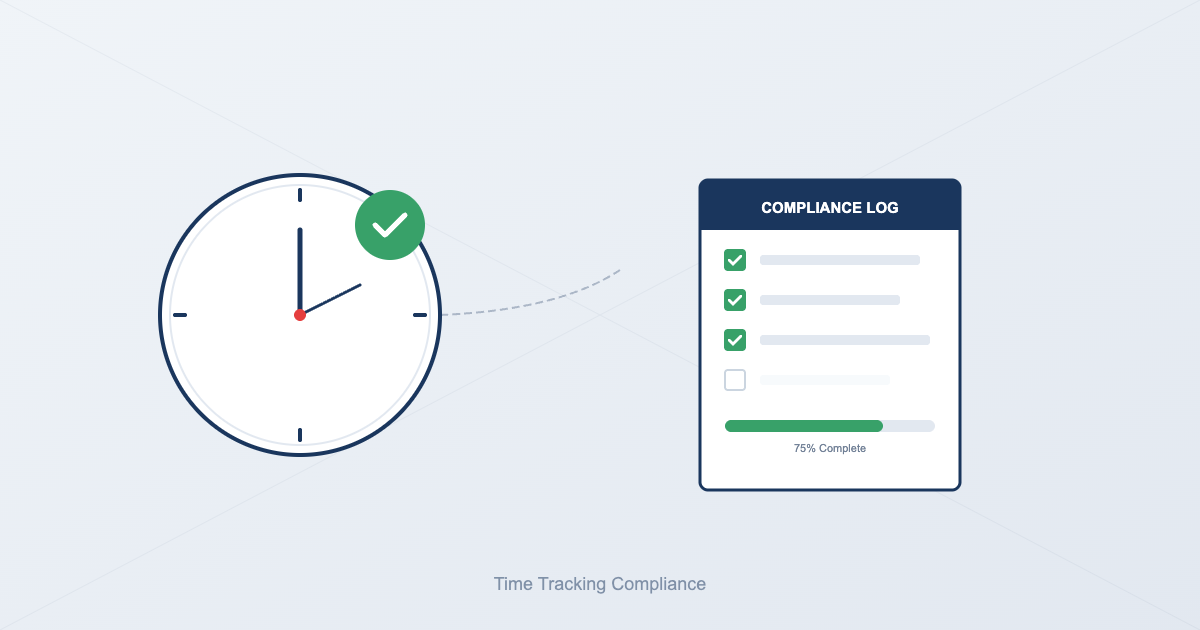 Time tracking compliance dashboard showing digital checklist for Norwegian transport companies